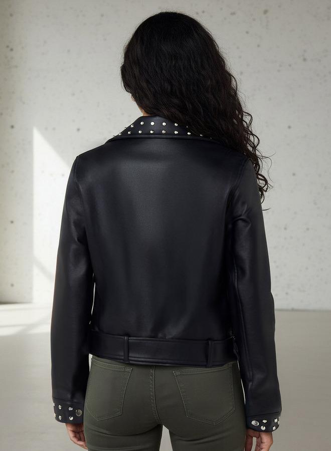 2Xtremz Regular PU Biker Jacket with Pockets - Image 3